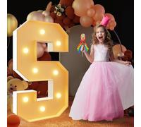 Chapiteau lumineux lettres KT conseil cadre mosaïque géant Kit de bricolage décor de fête d'anniversaire, toile de fond de mariage décoration d'anniversaire panneau de mousse(Letter S,120cm/4FT)