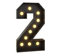 Chapiteau lumineux numéro 2, grand nombre lumineux en mosaïque noire, panneau de mousse prédécoupé pour anniversaires, mariages, anniversaires de bébé, décoration de fête