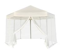 Vidaxl Chapiteau Hexagonal Et 6 Parois Latérales 3,6x3,1 M Blanc Crème Blanc