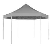 Chapiteau Pliable Retractable Hexagonal Gris Tonnelle de jardin Tente vidaXL