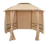 Chapiteau - vidaXL - Hexagonal - 360 x 265 cm - Beige - Autoportant