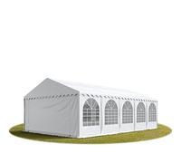 Chapiteau XXL Tente de réception 5x10 m Toile PVC Anti-feu env. 550 g/m² Blanc 100% imperméable Structure Acier avec boulonnage Hauteur latérale 2,6 m env.