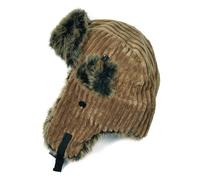 Chapka 56-58 cm Polyester doublé côtelé Chaud Hiver Neuf Adulte Hommes Femmes Bonnet péruvien aviateur Mixte Unisexe Doublure CZ1842 (Polyester, Marron)