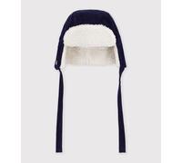 Chapka bébé en velours doublé sherpa Petit Bateau - bleu - Taille 24/36 mois 24/36M bleu marine