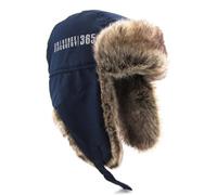 Chapka Chapeau d'hiver pour Enfant, Chapeau de Trappeur Imperméable Coupe-Vent, Bonnet d'aviateur avec Fausse Fourrure Oreille Rabat Casquette Ski pour Garçon Fille (FR/ES, Numérique, 50, 51, D-Bleu)