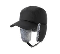 Chapka Chapeaux Hommes Hiver Trappeur Aviateur Trooper Oreillette Chaud Imperméable Chapeau De Ski Bomber Casquette Chaude Protections d'oreilles Grande Taille Chapeaux De Baseball 55-60 Cm Noir