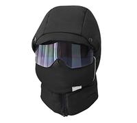 Chapka d'hiver Chapeau avec Masque d’Hiver Cagoule avec Lunettes de Protection Balaclava Casquette Ant-Froid Coupe-Vent Tour de Cou pour Adultes Ski Cyclisme Moto