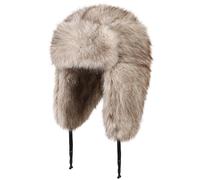 Chapka en Fausse Fourrure Épais pour Femme Homme Bonnet de Trappeur d'Hiver Douce Chaud Chapeau Chapka Russe Coupe-Vent Thermique avec Oreillettes Bonnet d'Extérieur pour Vélo Moto Camping Cyclisme