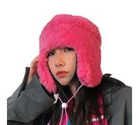Chapka en Polaire pour Femme Bonnet en Peluche Cagoule Hiver avec Cache Oreille Chapeau de Femme Anti-Vent/Froid pour Ski Snowboard Moto Camping