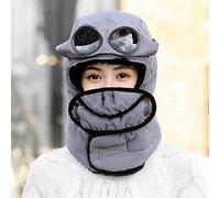 Chapka Homme Casquette Chaude Hiver Hommes Chapeaux d'hiver pour Femmes Chapeau À Capuche Imperméable avec des Lunettes Cool Balaclava,Gris,Taille Unique