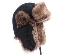 Chapka Homme Femme Chapeau d'hiver avec Cache-Oreilles Chapeau de Trappeur en Fausse Fourrure Coupe-Vent Chapeau de Aviateur Casquette Ushanka Russe pour Extérieur Ski Chasser