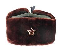 Chapka Homme Hommes Femmes Hiver Cache-Oreilles Cache-Oreilles Chapeau Soviétique Et Russe Emblème Bomber Chapeau Casquette-Brown_and_Star