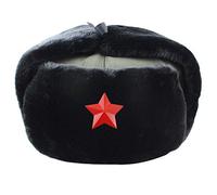 Chapka Homme Hommes Femmes Hiver Cache-Oreilles Cache-Oreilles Chapeau Soviétique Et Russe Emblème Bomber Hat Cap-Black_Red_Star