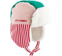 Chapka Tricolore Coton Let's Dance Vert Rose et Rayures Rouges (9-24 mois)
