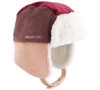 Chapka Tricolore Velours Amour Fou Bordeaux Mauve et Rose (9-24 mois)