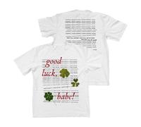Chappell Roan Good Luck Babe T-shirt col rond manches courtes streetwear hommes femmes mode t-shirt, blanc, M