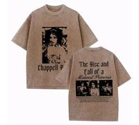 Chappell Roan T-Shirt Délavé The Rise and Fall of A Midwest Princess Music Merch Unisexe Harajuku T-Shirt Rétro Mode Manches Courtes-D||s