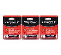 ChapStick Baume à lèvres classique Fraise 3 Pack - Hydratant - 4 FPS - Naturels - Sèche