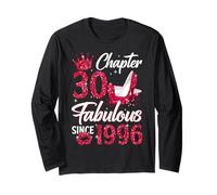 Chapter 30 Fabulous Since 1996 30th Birthday Women Girls Manche Longue