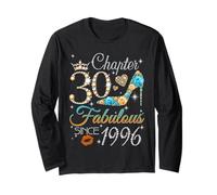 Chapter 30 Fabulous Since 1996 30th Birthday Women Girls Manche Longue
