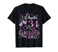 Chapter 34 Fabulous EST 1992 34th Birthday Queen Diamond T-Shirt