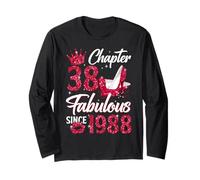 Chapter 38 Fabulous Since 1988 38th Birthday Women Girls Manche Longue