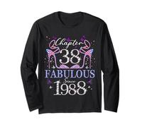 Chapter 38 Fabulous Since 1988 38th Birthday Women Girls Manche Longue