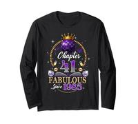 Chapter 41 Since 1985 Purple Disco Ball 41st Birthday Women Manche Longue