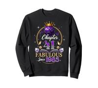 Chapter 41 Since 1985 Purple Disco Ball 41st Birthday Women Sweatshirt