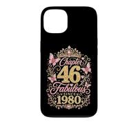 Chapter 46 Fabulous Since 1980 Floral 46th Birthday Women Coque pour iPhone 13