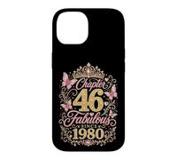 Chapter 46 Fabulous Since 1980 Floral 46th Birthday Women Coque pour iPhone 14