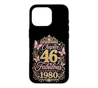 Chapter 46 Fabulous Since 1980 Floral 46th Birthday Women Coque pour iPhone 16 Pro