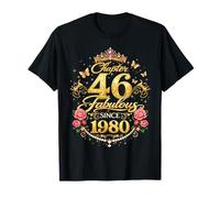 Chapter 46 Fabulous Since 1980 Floral 46th Birthday Women T-Shirt