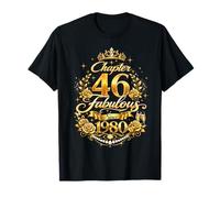 Chapter 46 Fabulous Since 1980 Floral 46th Birthday Women T-Shirt