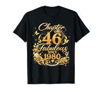 Chapter 46 Fabulous Since 1980 Floral 46th Birthday Women T-Shirt