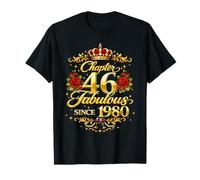 Chapter 46 Fabulous Since 1980 Floral 46th Birthday Women T-Shirt