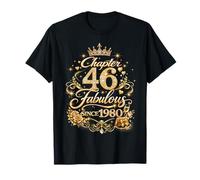 Chapter 46 Fabulous Since 1980 Floral 46th Birthday Women T-Shirt