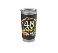 Chapter 48 Fabulous Since 1978 Floral 48th Birthday Women Gobelet isotherme en acier inoxydable double paroi