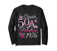Chapter 50 Fabulous Since 1976 50th Birthday Women Girls Manche Longue