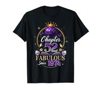 Chapter 52 Since 1974 Purple Disco Ball 52nd Birthday Women T-Shirt