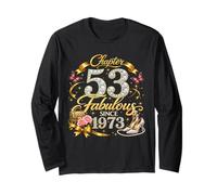 Chapter 53 Fabulous Since 1973 Floral 53rd Birthday Women Manche Longue