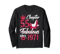 Chapter 55 Fabulous Since 1971 55th Birthday Women Girls Manche Longue