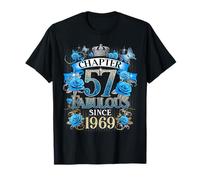 Chapter 57 Fabulous Since 1969 57th Birthday Women Blue Rose T-Shirt