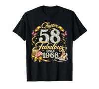 Chapter 58 Fabulous Since 1968 Floral 58th Birthday Women T-Shirt