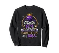 Chapter 63 Since 1963 Purple Disco Ball 63rd Birthday Women Sweatshirt