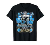 Chapter 64 Fabulous Since 1962 64th Birthday Women Blue Rose T-Shirt