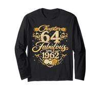 Chapter 64 Fabulous Since 1962 Floral 64th Birthday Women Manche Longue