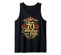 Chapter 70 Fabulous Since 1956 Floral 70th Birthday Women Débardeur