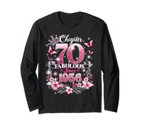 Chapter 70 Fabulous Since 1956 Floral 70th Birthday Women Manche Longue