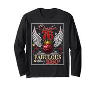 Chapter 76 Fabulous EST. 1950 Disco Ball 76th Birthday Women Manche Longue